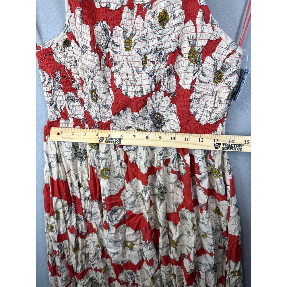 NWT Free People Heat Wave Floral Print Smocked Maxi Dress Womens Size XL Brunch - Picture 7 of 15